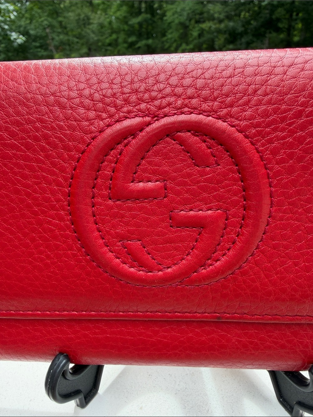 Gucci Authentic Red Pebbled Leather Continental Wallet - Picture 3 of 17